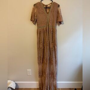 Spirit Hwy Floral Crochet Maxi Dress